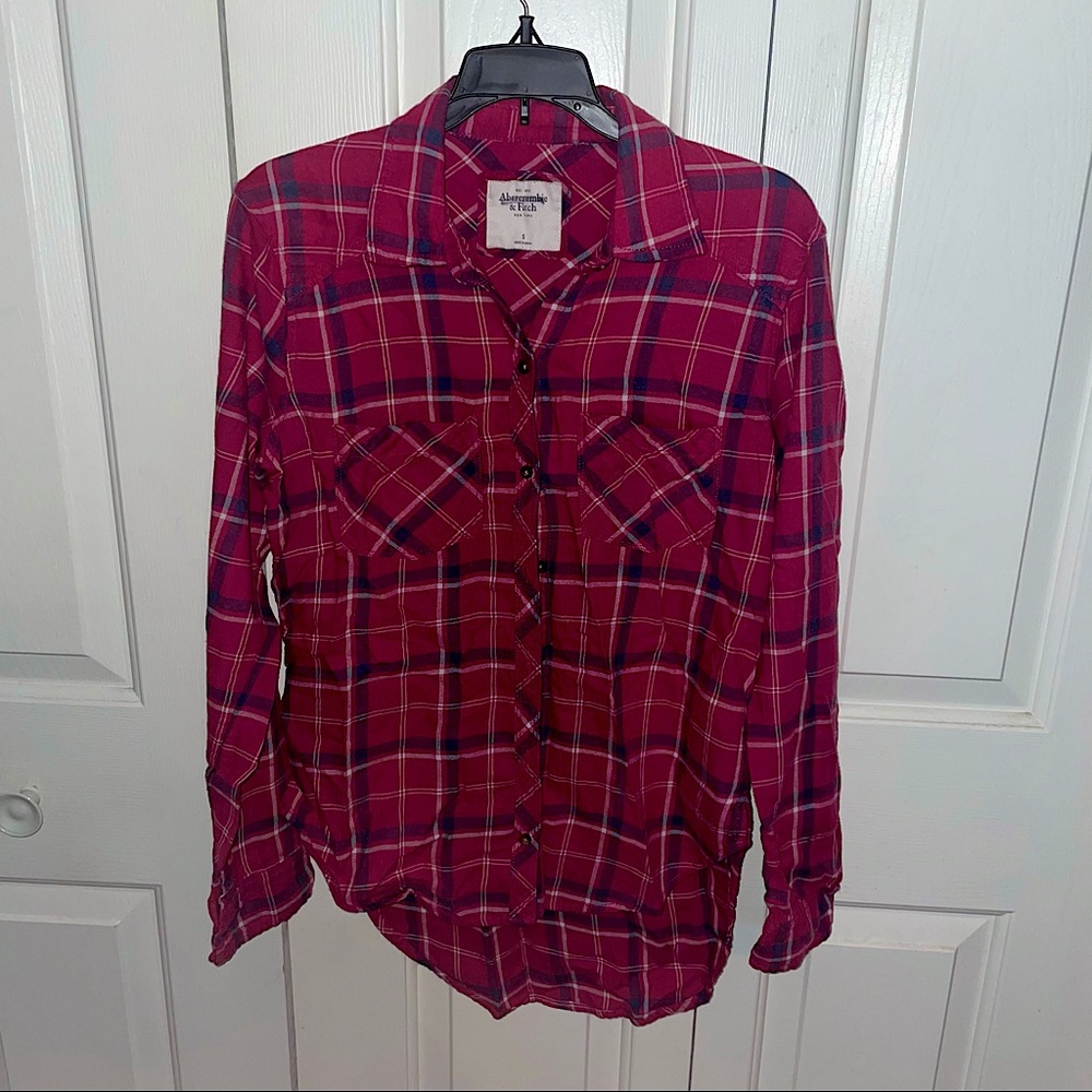 Abercrombie & Fitch button down flannel top SMALL